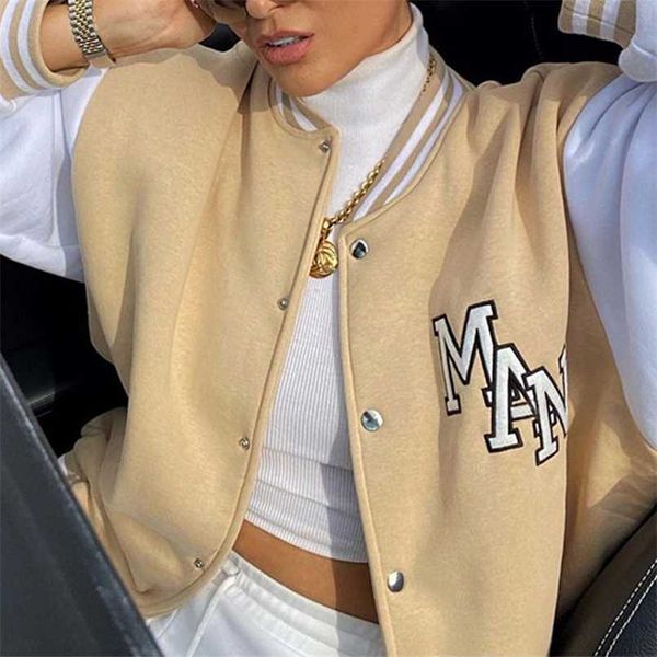 oversized varsity jacket baseball women patchwork autumn winter letter print long sleeve khaki fashion loose y2k coat 211014, Black;brown
oversized varsity jacket baseball women patchwork autumn winter letter print long sleeve khaki fashion loose y2k coat 211014, Black;brown