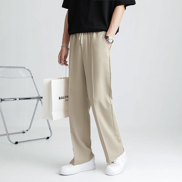 men's pants summer thin casual fashion drawstring wide-leg men streetwear loose breathable straight ice silk mens kwxk, Black
men's pants summer thin casual fashion drawstring wide-leg men streetwear loose breathable straight ice silk mens kwxk, Black