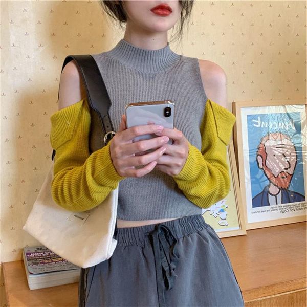 women's sweaters off shoulder sweater women turtleneck pullovers long sleeve 2021 fall winter slim knitted high elastic pull femme, White;black
women's sweaters off shoulder sweater women turtleneck pullovers long sleeve 2021 fall winter slim knitted high elastic pull femme, White;black