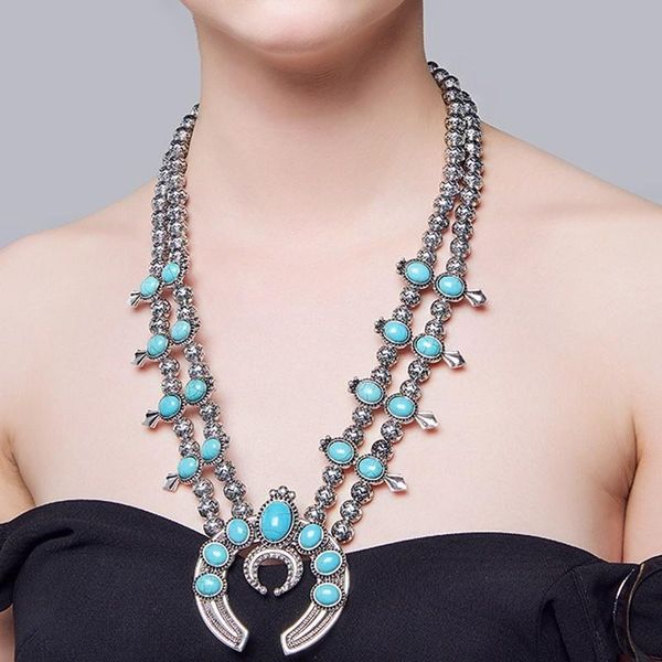 wholesale long turquoise pumpkin flower necklace big ox horn shape ethnic bohemian choker statement pendant chokers, Golden;silver
wholesale long turquoise pumpkin flower necklace big ox horn shape ethnic bohemian choker statement pendant chokers, Golden;silver