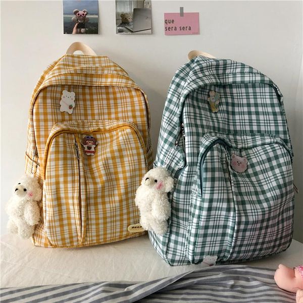 backpack schoolbag female korean college students mori department junior high school student fresh and cute girl plaid
backpack schoolbag female korean college students mori department junior high school student fresh and cute girl plaid