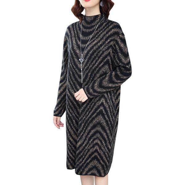 casual dresses spring, autumn and winter temperament women's large size loose thin wavy half-high collar bottoming knit sweater dress j, Black;gray
casual dresses spring, autumn and winter temperament women's large size loose thin wavy half-high collar bottoming knit sweater dress j, Black;gray