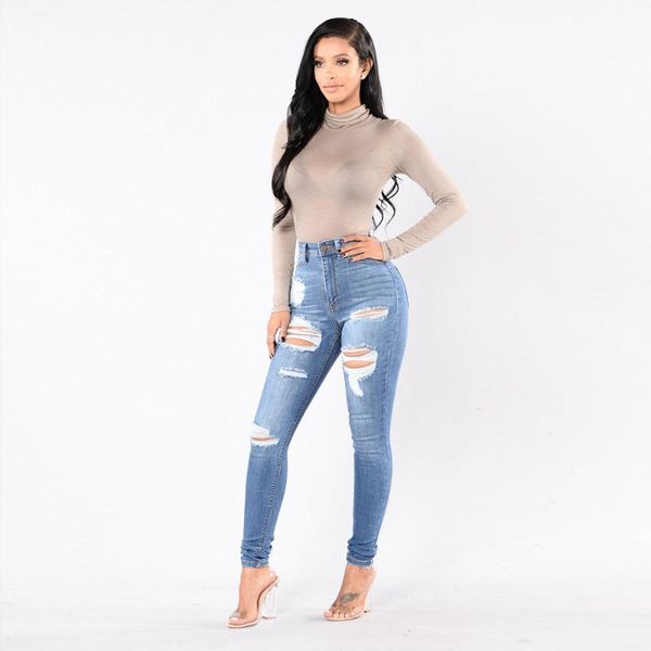 autumn and winter european american ripped jean stretch women's jeans, Blue
autumn and winter european american ripped jean stretch women's jeans, Blue