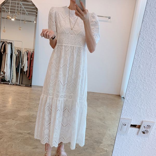 summer loose retro simple wind gentle white o-neck hook flower hollow lace crocheted puff sleeve robe dress 16f0889 210510, Black;gray
summer loose retro simple wind gentle white o-neck hook flower hollow lace crocheted puff sleeve robe dress 16f0889 210510, Black;gray