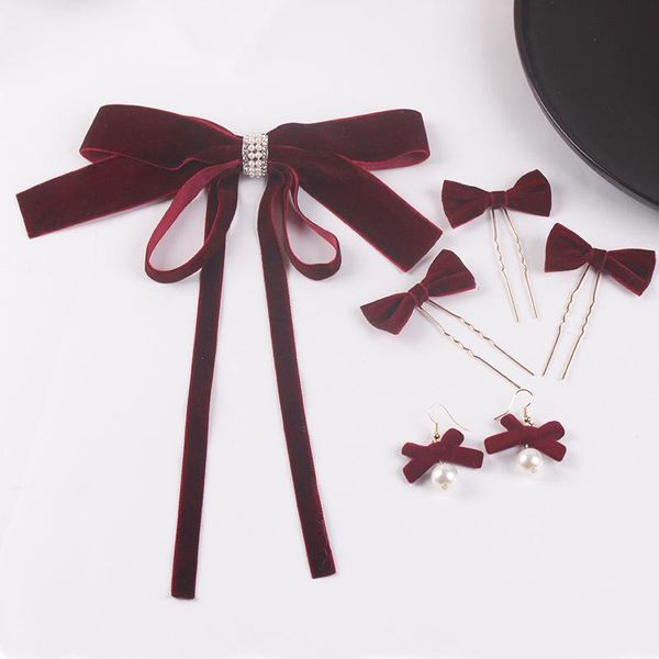 hair clips & barrettes burgundy bow hairpin earrings bridal accessories wine red, Golden;silver
hair clips & barrettes burgundy bow hairpin earrings bridal accessories wine red, Golden;silver