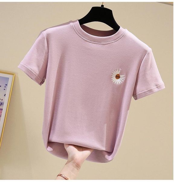 daisy printed women's cotton loose short-sleeved t shirt mid-length soft summer t-shirt large size, White
daisy printed women's cotton loose short-sleeved t shirt mid-length soft summer t-shirt large size, White