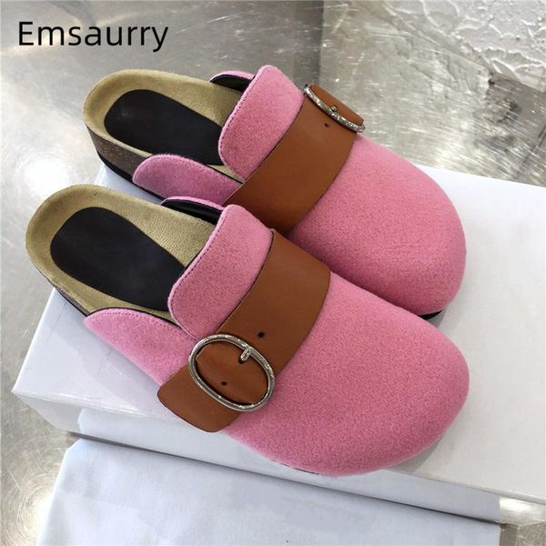 sweet round toe spring 2021 women slippers studded buckle belt wool suede flat heel slip-on runway mules for woman, Black
sweet round toe spring 2021 women slippers studded buckle belt wool suede flat heel slip-on runway mules for woman, Black