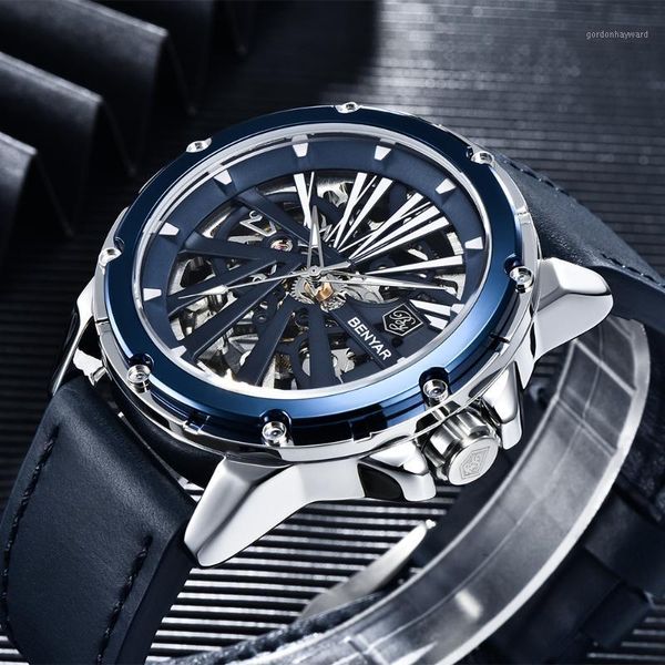 wristwatches benyar men watch 50m waterproof leather mechanical skeleton stainless steel watches reloj hombre, Slivery;brown
wristwatches benyar men watch 50m waterproof leather mechanical skeleton stainless steel watches reloj hombre, Slivery;brown