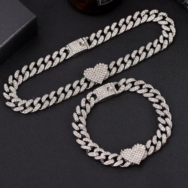chains 2021 hip hop crystal heart chunky cuban choker necklaces for women punk rapper miami curb link chain necklace men jewelry, Silver
chains 2021 hip hop crystal heart chunky cuban choker necklaces for women punk rapper miami curb link chain necklace men jewelry, Silver