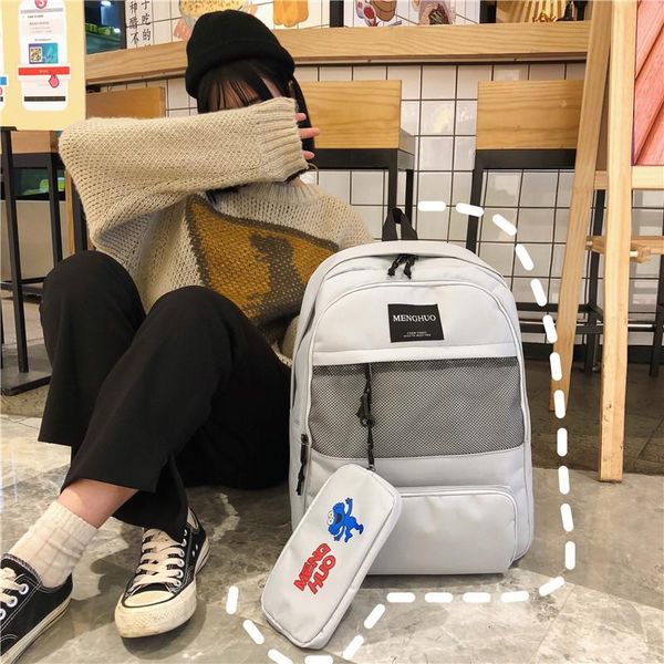 backpack korean fashion printed solid color mesh hollow two-piece large capacity male and female student schoolbag
backpack korean fashion printed solid color mesh hollow two-piece large capacity male and female student schoolbag