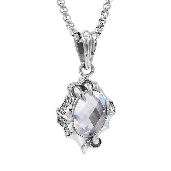 pendant necklaces party for woman punk stainless steel silver color claw white big crystal stone necklace women p1438
pendant necklaces party for woman punk stainless steel silver color claw white big crystal stone necklace women p1438