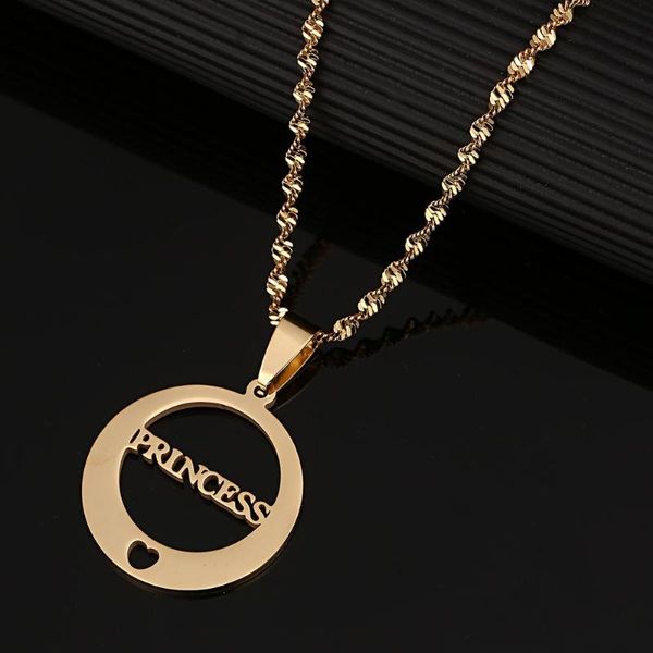 pendant necklaces stainless steel princess letter heart for valentine trendy round chain jewelry, Silver
pendant necklaces stainless steel princess letter heart for valentine trendy round chain jewelry, Silver