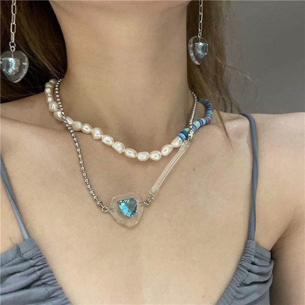 pendant necklaces korean charms imitation pearls clavicle chain for women metal transparent love necklace 90s choker, Silver
pendant necklaces korean charms imitation pearls clavicle chain for women metal transparent love necklace 90s choker, Silver