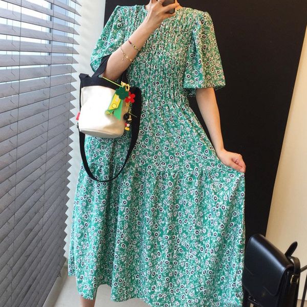 women summer small fresh round neck full screen floral folds waist short-sleeved dress loose fashion 16f0833 210510, Black;gray
women summer small fresh round neck full screen floral folds waist short-sleeved dress loose fashion 16f0833 210510, Black;gray