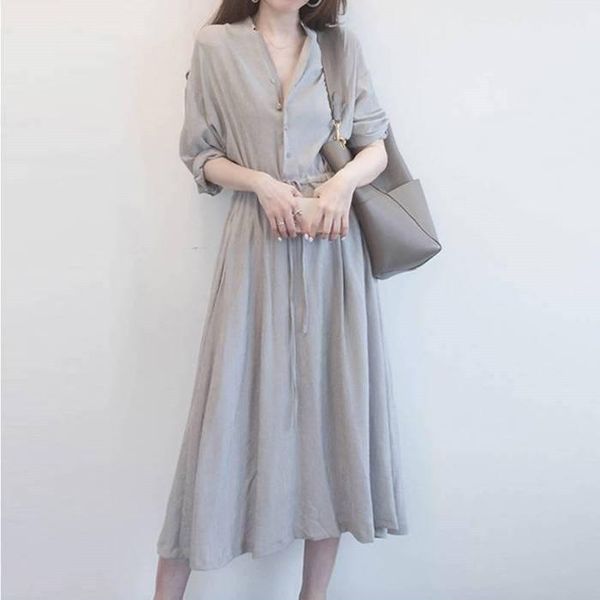 casual dresses fashion lady v-neck party shirt dress women long sleeve spring summer drawstring pleated plus size vestidos robe, Black;gray
casual dresses fashion lady v-neck party shirt dress women long sleeve spring summer drawstring pleated plus size vestidos robe, Black;gray