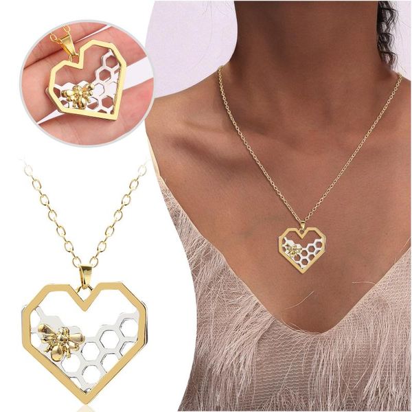 pendant necklaces love heart honeycomb necklace gift sweet bee shaped hollow cute alloy clavicle chain charm necklac, Silver
pendant necklaces love heart honeycomb necklace gift sweet bee shaped hollow cute alloy clavicle chain charm necklac, Silver