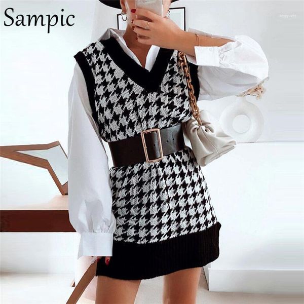 women's vests sampic autumn winter 2021 houndstooth v neck knitted sweater vest women black casual pullover loose sleeveless jumper1, Black;white
women's vests sampic autumn winter 2021 houndstooth v neck knitted sweater vest women black casual pullover loose sleeveless jumper1, Black;white
