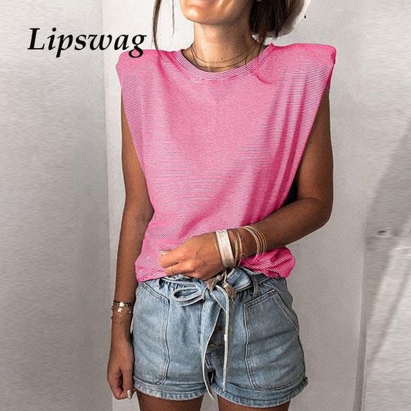 casual sleeveless t shirt 2021 summer vintage harajuku striped loose pullover women fashion pad shoulder o-neck tee shirts women's t-s, White
casual sleeveless t shirt 2021 summer vintage harajuku striped loose pullover women fashion pad shoulder o-neck tee shirts women's t-s, White