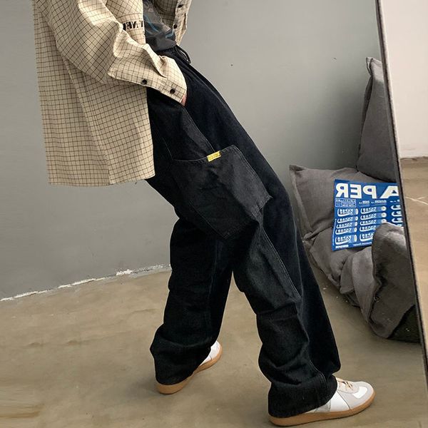 men's pants corduroy stitching irregular pocket denim trousers streetwear sweatpants military baggy cargo casual m-5xl xmhc, Black
men's pants corduroy stitching irregular pocket denim trousers streetwear sweatpants military baggy cargo casual m-5xl xmhc, Black