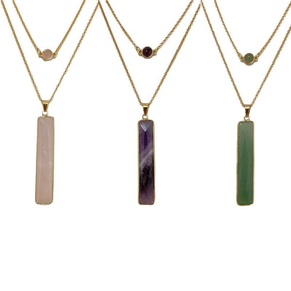 pendant necklaces two layer bar stone chain trendy necklace for women horizontal delicate gemstones minimalist boho jewelry, Silver
pendant necklaces two layer bar stone chain trendy necklace for women horizontal delicate gemstones minimalist boho jewelry, Silver
