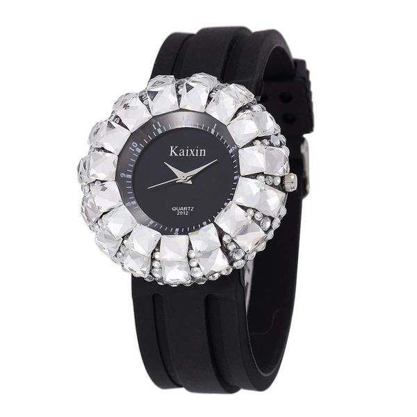 wristwatches luxury women quartz watches relojes crystal silicone band diamond wrist watch ladies clock montre femme horloge, Slivery;brown
