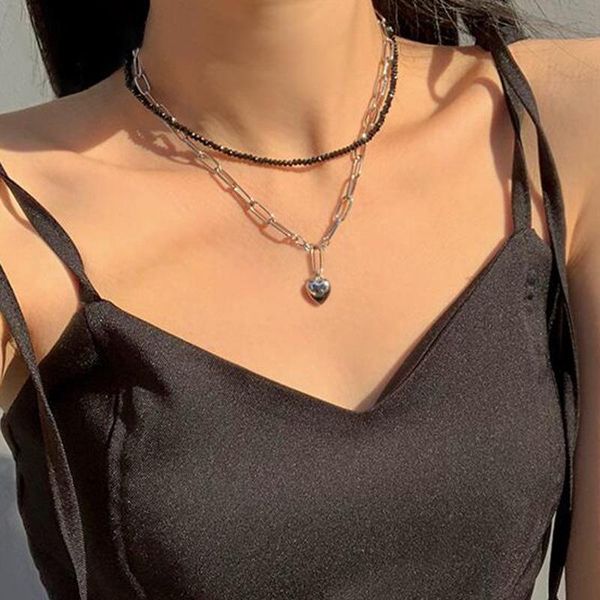 chains vintage fashion black rice bead multi layer heart pendant choker necklace for women girls gold sliver color chain necklaces 2021, Silver
chains vintage fashion black rice bead multi layer heart pendant choker necklace for women girls gold sliver color chain necklaces 2021, Silver