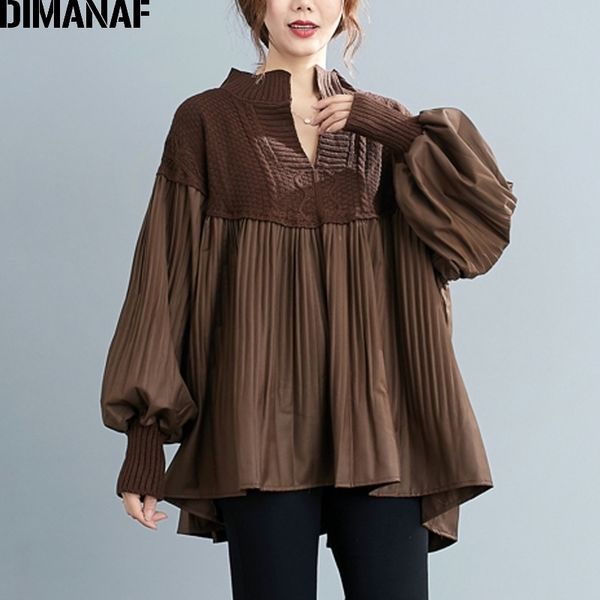 dimanaf plus size women blouse shirt elegant lady tunic knitted high street pleated fashion loose female clothing autumn 210317, White
dimanaf plus size women blouse shirt elegant lady tunic knitted high street pleated fashion loose female clothing autumn 210317, White