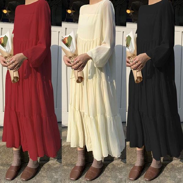 dresses fashion solid ruffle dress women's spring sundress 2021 casual puff sleeve maxi vestidos female patchwork robe plus size, Black;gray
dresses fashion solid ruffle dress women's spring sundress 2021 casual puff sleeve maxi vestidos female patchwork robe plus size, Black;gray