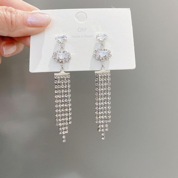 dangle & chandelier long tassel drop earrings for women bijoux trendy korean style shiny crystal earring wedding party fashion jewelry gifts, Silver
dangle & chandelier long tassel drop earrings for women bijoux trendy korean style shiny crystal earring wedding party fashion jewelry gifts, Silver