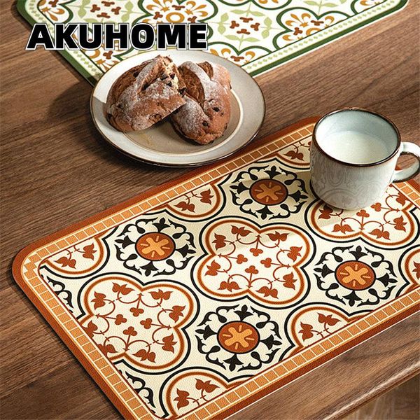 mats & pads retro light luxury leather table mat modern floral style romantic potholder pattern hand drawing kitchen placemat
mats & pads retro light luxury leather table mat modern floral style romantic potholder pattern hand drawing kitchen placemat