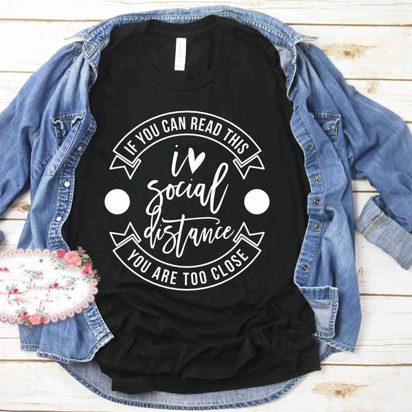 if you can read this womens t shirts i love social v neck distance women causal graphic cotton clothes 90s, White
if you can read this womens t shirts i love social v neck distance women causal graphic cotton clothes 90s, White