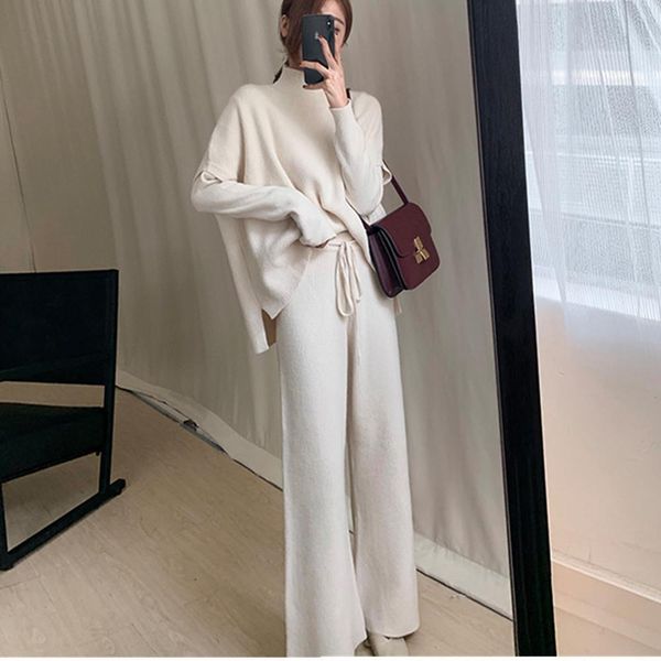 winter knitted turtleneck pullover women tracksuits sweater vest wide leg pants 3pcs fashion suit clothes set, Gray
winter knitted turtleneck pullover women tracksuits sweater vest wide leg pants 3pcs fashion suit clothes set, Gray