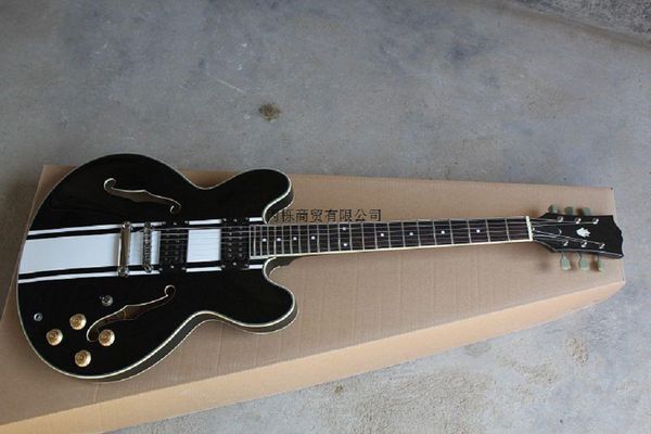 new arrival white stripes hollow tom delonge es-333 black ebony electric guitar @14
new arrival white stripes hollow tom delonge es-333 black ebony electric guitar @14