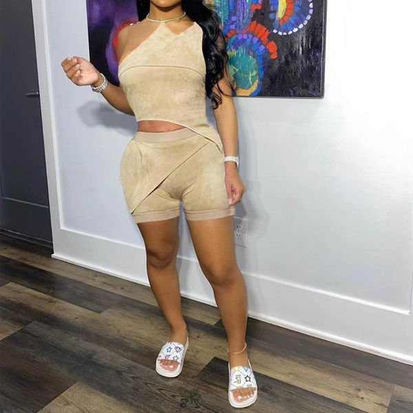 women's tracksuits tmustobe solid two piece set women one shoulder crop bodycon shorts summer sleeveless streetwear casual outfits, Gray
women's tracksuits tmustobe solid two piece set women one shoulder crop bodycon shorts summer sleeveless streetwear casual outfits, Gray