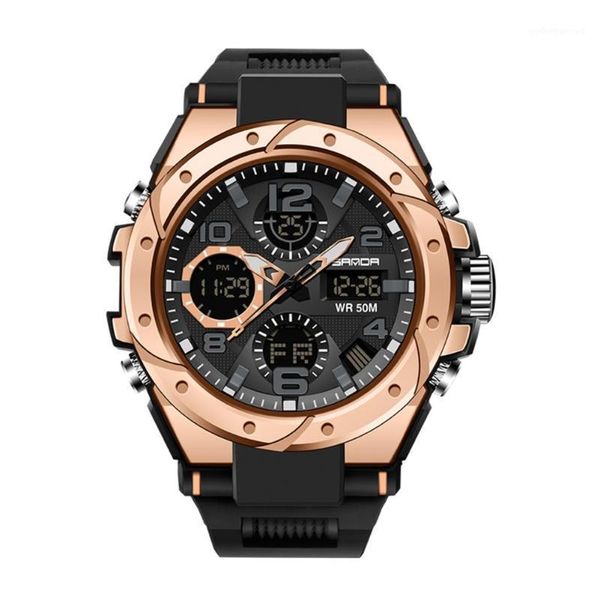 wristwatches men's sports watch huge face digital double display fashion tactical waterproof watches with resin band style summer, Slivery;brown
wristwatches men's sports watch huge face digital double display fashion tactical waterproof watches with resin band style summer, Slivery;brown