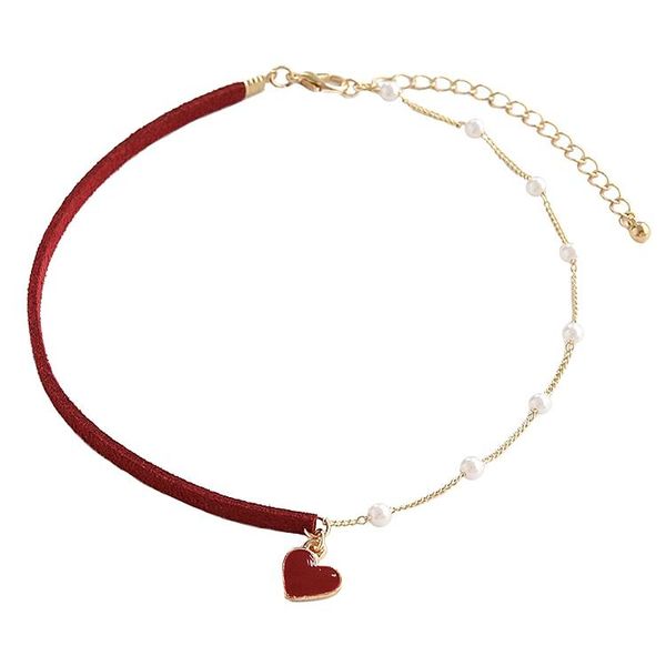korean red velvet leather charm necklace statement pearl heart pendant choker for women jewelry collares de moda 2021 chokers, Golden;silver
korean red velvet leather charm necklace statement pearl heart pendant choker for women jewelry collares de moda 2021 chokers, Golden;silver