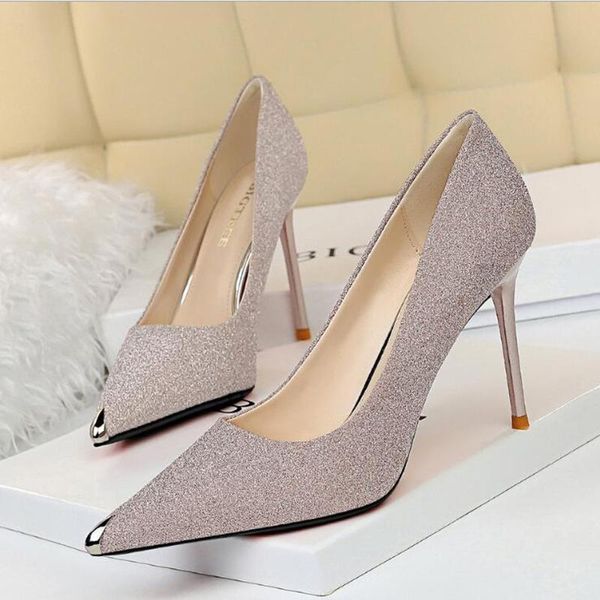 dress shoes high heel women woman fashion sequined pointed stiletto heels 2021 autumn banquet shallow metal d393, Black
dress shoes high heel women woman fashion sequined pointed stiletto heels 2021 autumn banquet shallow metal d393, Black