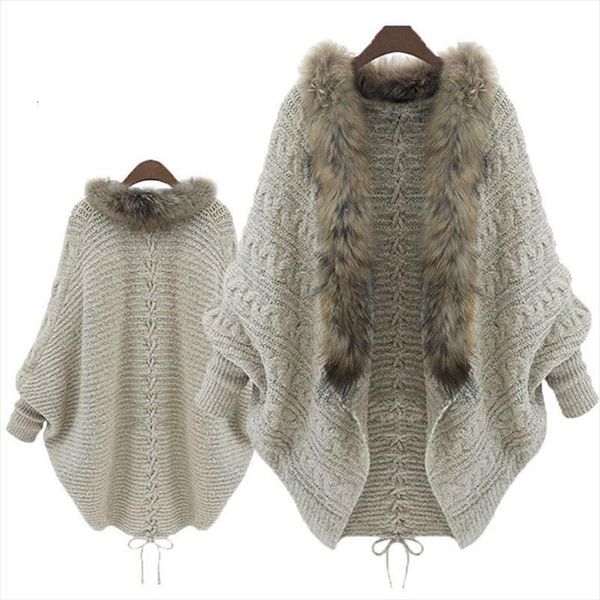 womens cardigan long sleeve loose sweaters fur collar batwing knit coat clothes roupas feminina, White;black
womens cardigan long sleeve loose sweaters fur collar batwing knit coat clothes roupas feminina, White;black