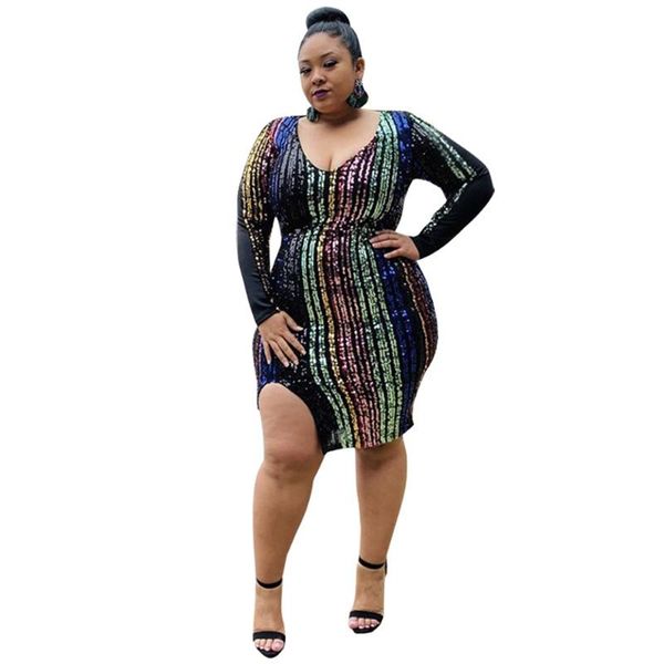 plus size dresses sparkle rhinestone bodycon short party womens long sleeve v neck split sequins large 5xl, Black
plus size dresses sparkle rhinestone bodycon short party womens long sleeve v neck split sequins large 5xl, Black