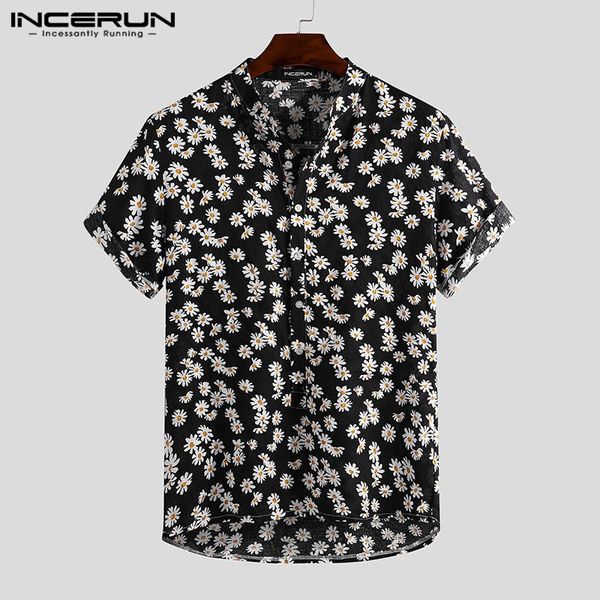 men hawaiian shirt flower print streetwear stand collar cotton casual summer shirts beach short sleeve camisa s-3xl men's, White;black
men hawaiian shirt flower print streetwear stand collar cotton casual summer shirts beach short sleeve camisa s-3xl men's, White;black