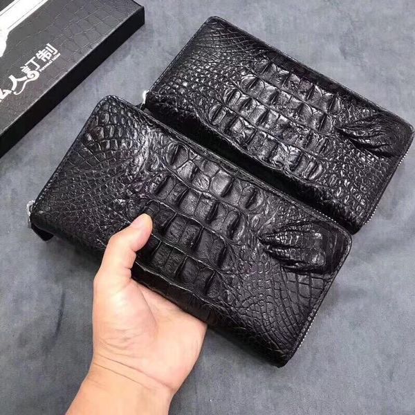 wallets exotic leather genuine alligator claw designer zipper closure men's long wallet card holders crocodile skin male clutch purse, Red;black
wallets exotic leather genuine alligator claw designer zipper closure men's long wallet card holders crocodile skin male clutch purse, Red;black