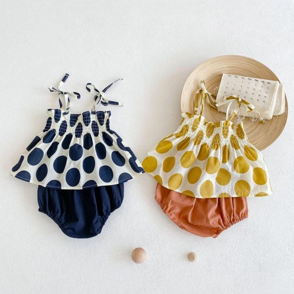 rompers summer casual clothes set born baby girl dot printed sleeveless sling + infant cotton loose pp pant, Blue
rompers summer casual clothes set born baby girl dot printed sleeveless sling + infant cotton loose pp pant, Blue