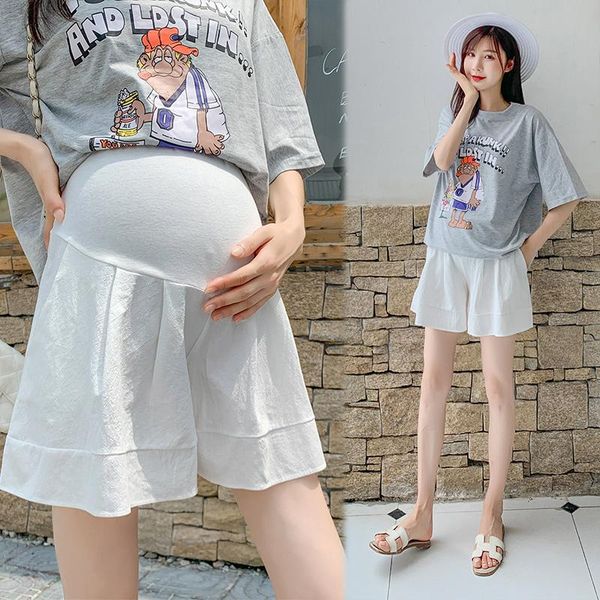 6070# summer a line cotton maternity shorts wide leg loose belly clothes for pregnant women thin casual slim pregnancy bottoms, White
6070# summer a line cotton maternity shorts wide leg loose belly clothes for pregnant women thin casual slim pregnancy bottoms, White