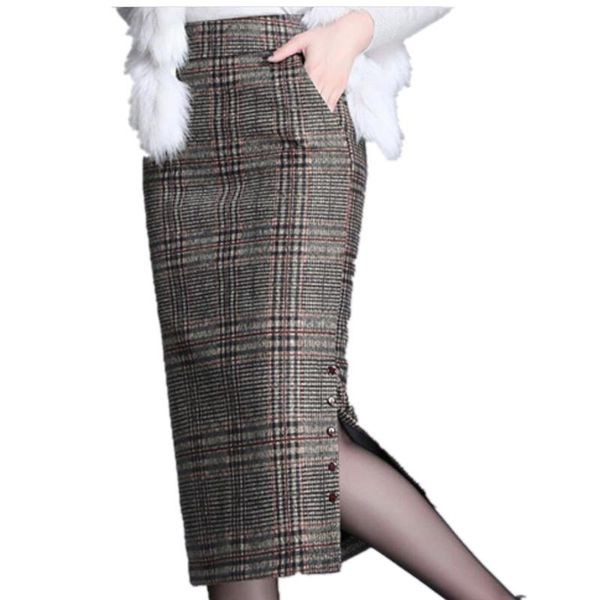 skirts plus size 4xl2021 winter plaid woolen skirt women high waist packag hip split office lady pencil, Black
skirts plus size 4xl2021 winter plaid woolen skirt women high waist packag hip split office lady pencil, Black