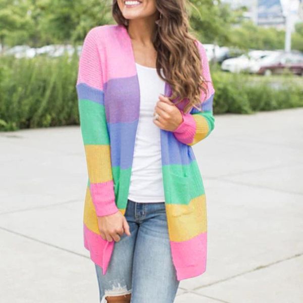 women's knits & tees sweet plus size patchwork long sleeve rainbow stripe cardigan sweater coat vintage winter autumn 2021, White
women's knits & tees sweet plus size patchwork long sleeve rainbow stripe cardigan sweater coat vintage winter autumn 2021, White
