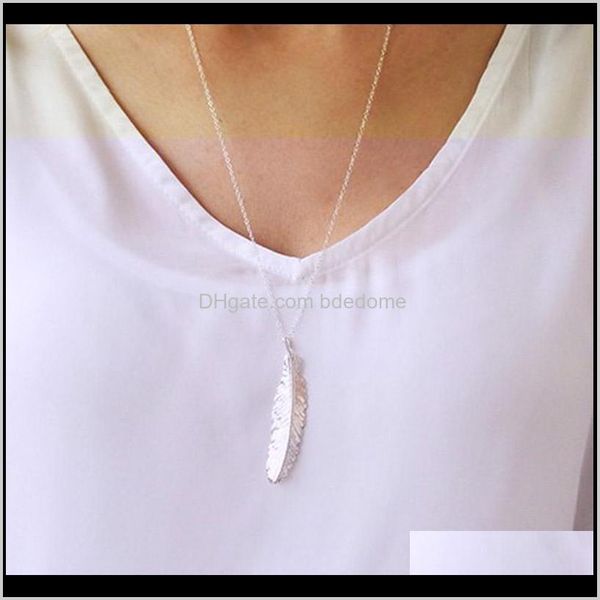 necklaces & pendants jewelry drop delivery 2021 leaf feather pendant aessory sier or gold plated with metal chain for women sweater fashion, Silver
necklaces & pendants jewelry drop delivery 2021 leaf feather pendant aessory sier or gold plated with metal chain for women sweater fashion, Silver