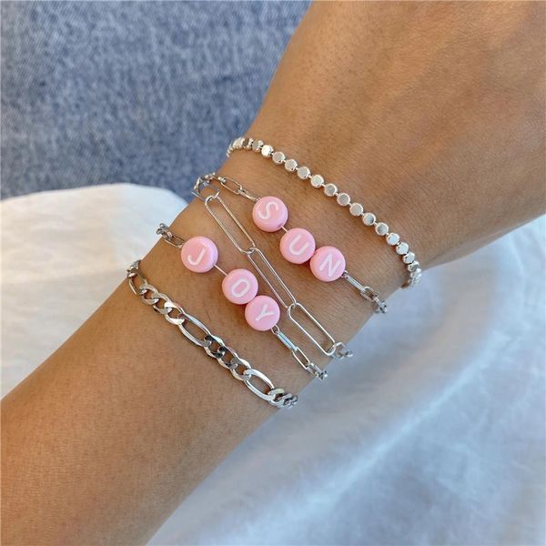charm bracelets lovely pink girls polymer clay letters chains for women 2021 jewelry boho bracelet bangles pulseras mujer bransoletki, Golden;silver
charm bracelets lovely pink girls polymer clay letters chains for women 2021 jewelry boho bracelet bangles pulseras mujer bransoletki, Golden;silver