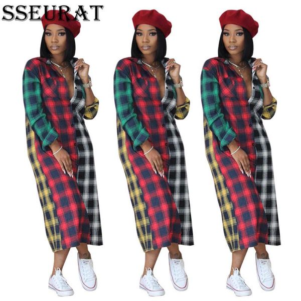 casual dresses sseurat women plaid patchwork long sleeve mid-calf blouse & shirts, Black;gray
casual dresses sseurat women plaid patchwork long sleeve mid-calf blouse & shirts, Black;gray