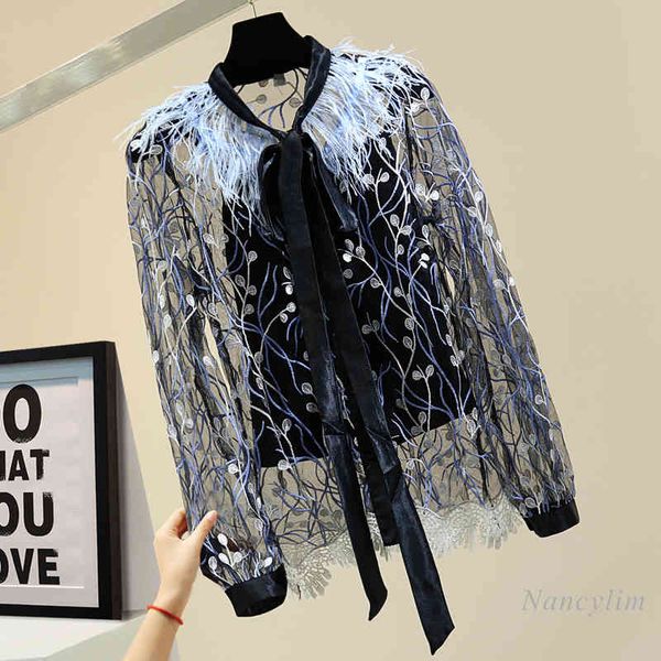 blouses feather lace shirt women spring korean style loose embroidered blouse female blusas nancylim two piece, White
blouses feather lace shirt women spring korean style loose embroidered blouse female blusas nancylim two piece, White