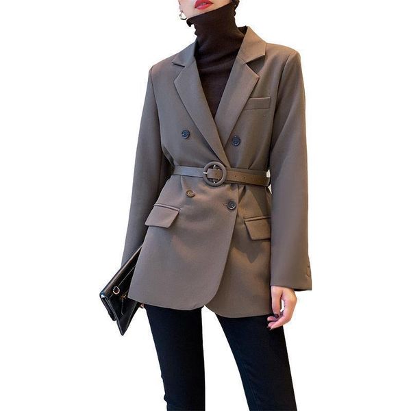 women's trench coats blazer high-quality 2021 spring and autumn outfits loose wild thin latest office clothing, Tan;black
women's trench coats blazer high-quality 2021 spring and autumn outfits loose wild thin latest office clothing, Tan;black